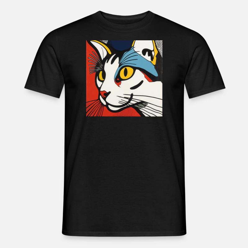 Katze, katzenmotiv - Männer T-Shirt - Schwarz