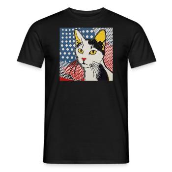 Katze, katzenmotiv - Männer T-Shirt - Schwarz - Vorne - AI Model Male 178 light (178cm)