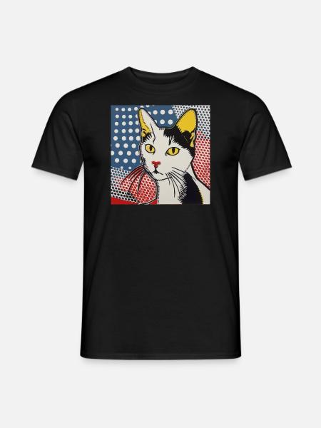 Cat, Cat Motif - Men's T-Shirt - black