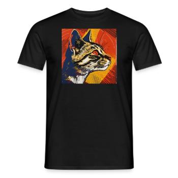 Cat, Cat Motif - Men's T-Shirt - black - Front - AI Model Male 178 light (178cm)