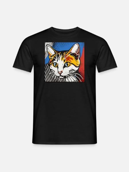 Cat, Cat Motif - Men's T-Shirt - black