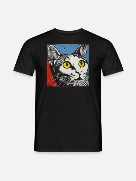 Cat, Cat Motif - Men's T-Shirt - black