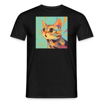 Cat, Cat Motif - Men's T-Shirt - black - Front - AI Model Male 178 light (178cm)