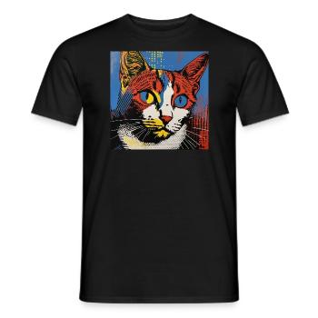 Katze, katzenmotiv - Männer T-Shirt - Schwarz - Vorne - AI Model Male 178 light (178cm)