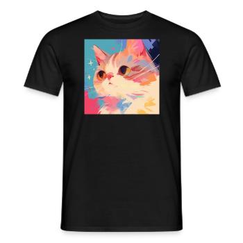 Cat, Cat Motif - Men's T-Shirt - black - Front - AI Model Male 178 light (178cm)