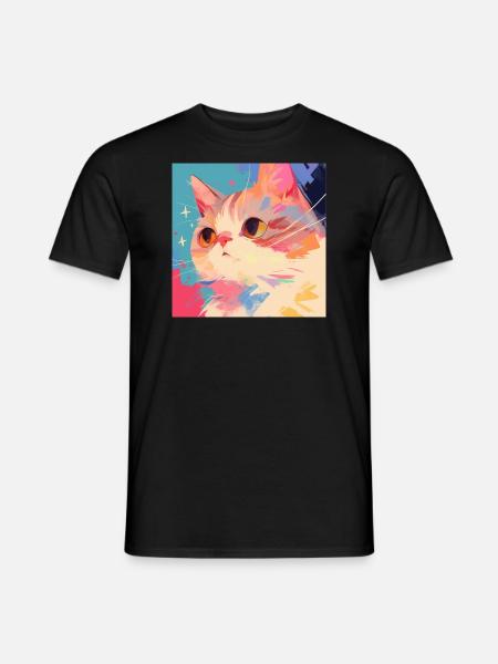 Cat, Cat Motif - Men's T-Shirt - black