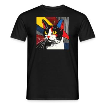Katze, katzenmotiv - Männer T-Shirt - Schwarz - Vorne - AI Model Male 178 light (178cm)