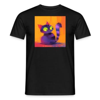 Cat, Cat Motif - Men's T-Shirt - black - Front - AI Model Male 178 light (178cm)