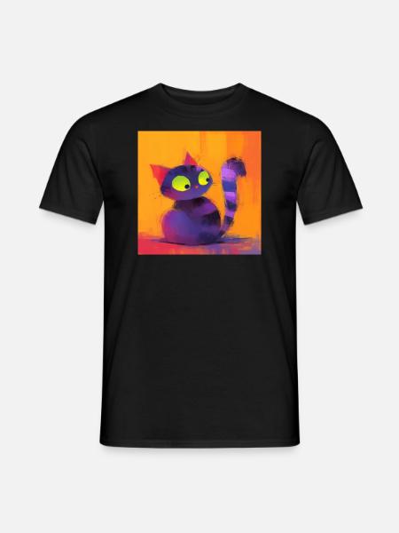 Cat, Cat Motif - Men's T-Shirt - black