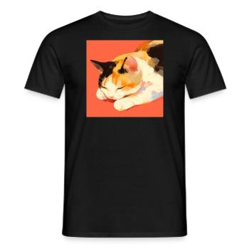 Cat, Cat Motif - Men's T-Shirt - black - Front - AI Model Male 178 light (178cm)