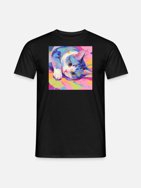 Cat, Cat Motif - Men's T-Shirt - black