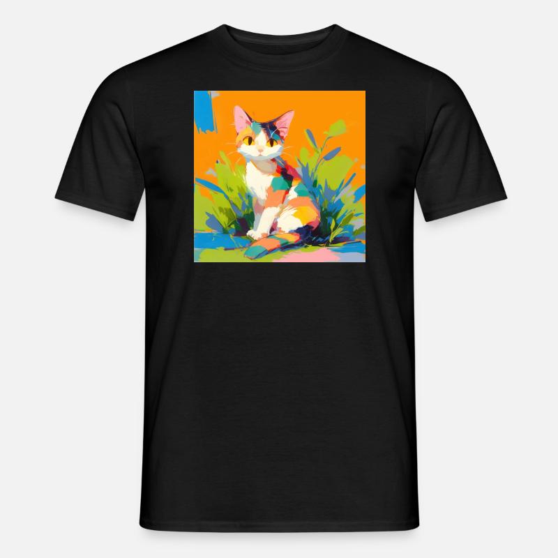 Katze, katzenmotiv - Männer T-Shirt - Schwarz