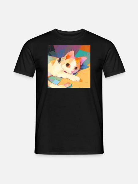 Cat, Cat Motif - Men's T-Shirt - black