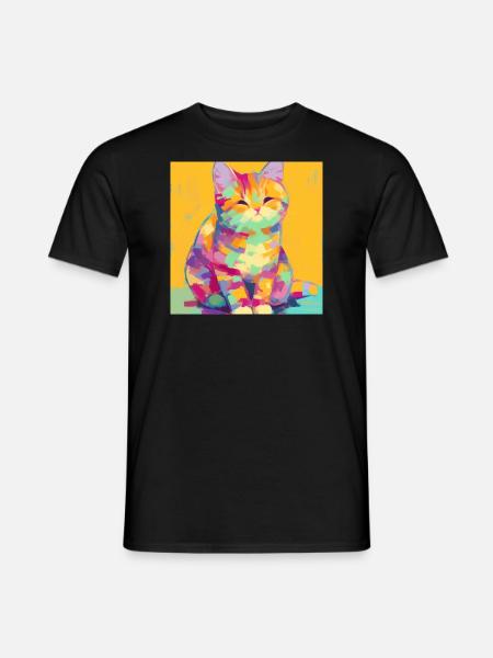 Cat, Cat Motif - Men's T-Shirt - black