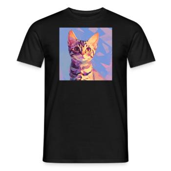 Katze, katzenmotiv - Männer T-Shirt - Schwarz - Vorne - AI Model Male 178 light (178cm)