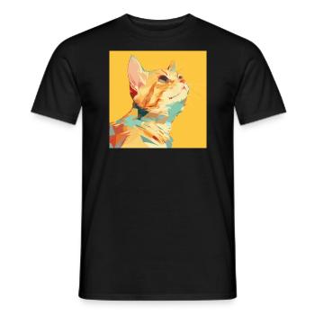 Chat, Motif De Chat - T-shirt homme - noir - Devant - AI Model Male 178 light (178cm)