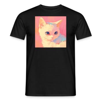 Chat, Motif De Chat - T-shirt homme - noir - Devant - AI Model Male 178 light (178cm)