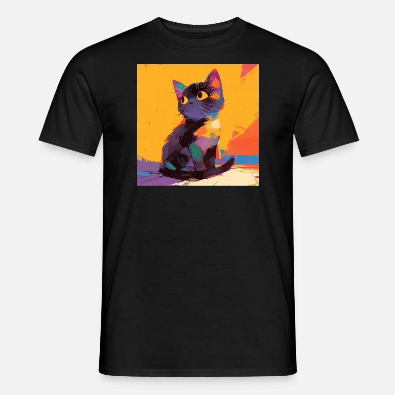Katze, katzenmotiv - Männer T-Shirt - Schwarz