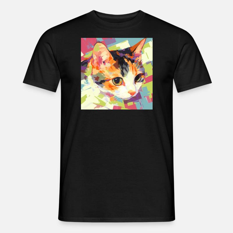 Katze, katzenmotiv - Männer T-Shirt - Schwarz