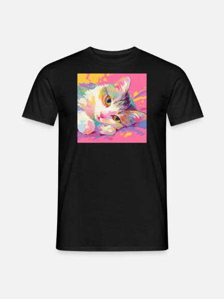 Cat, Cat Motif - Men's T-Shirt - black