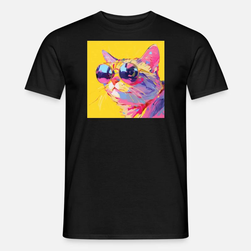 Katze, katzenmotiv - Männer T-Shirt - Schwarz