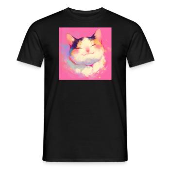 Katze, katzenmotiv - Männer T-Shirt - Schwarz - Vorne - AI Model Male 178 light (178cm)