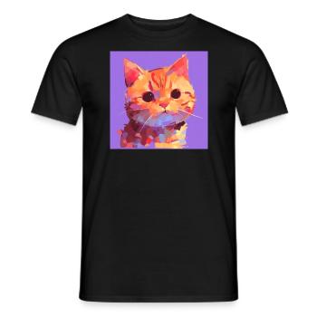 Katze, katzenmotiv - Männer T-Shirt - Schwarz - Vorne - AI Model Male 178 light (178cm)