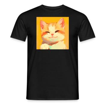 Cat, Cat Motif - Men's T-Shirt - black - Front - AI Model Male 178 light (178cm)