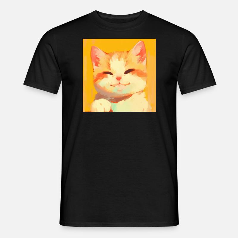 Katze, katzenmotiv - Männer T-Shirt - Schwarz