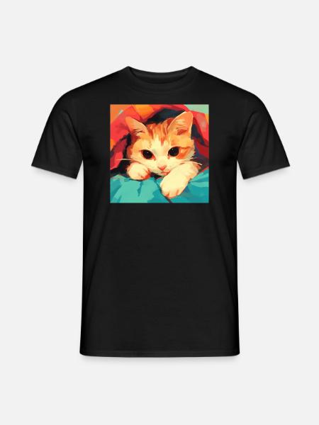 Katze, katzenmotiv - Männer T-Shirt - Schwarz
