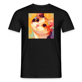 Chat, Motif De Chat - T-shirt homme - noir - Devant - AI Model Male 178 light (178cm)