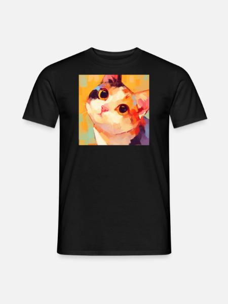 Chat, Motif De Chat - T-shirt homme - noir