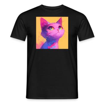Katze, katzenmotiv - Männer T-Shirt - Schwarz - Vorne - AI Model Male 178 light (178cm)