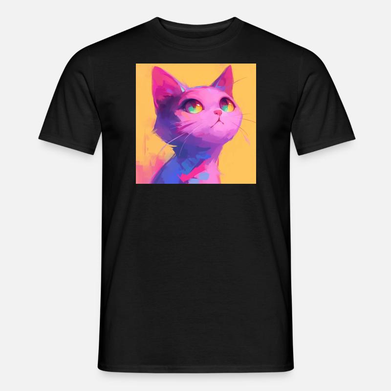 Katze, katzenmotiv - Männer T-Shirt - Schwarz
