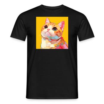 Chat, Motif De Chat - T-shirt homme - noir - Devant - AI Model Male 178 light (178cm)