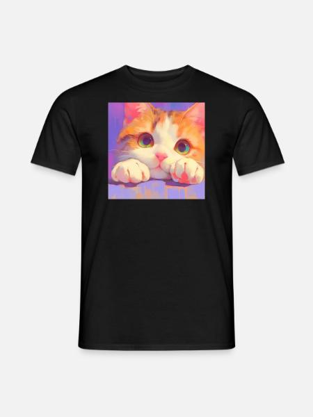 Cat, Cat Motif - Men's T-Shirt - black