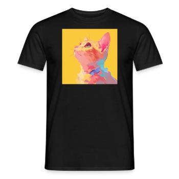Chat, Motif De Chat - T-shirt homme - noir - Devant - AI Model Male 178 light (178cm)