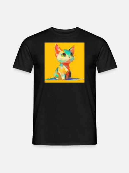 Cat, Cat Motif - Men's T-Shirt - black