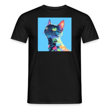 Katze, katzenmotiv - Männer T-Shirt - Schwarz - Vorne - AI Model Male 178 light (178cm)