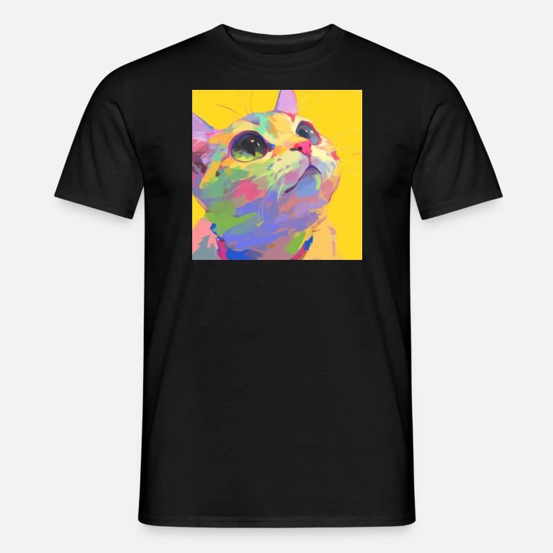 Chat, Motif De Chat - T-shirt homme - noir