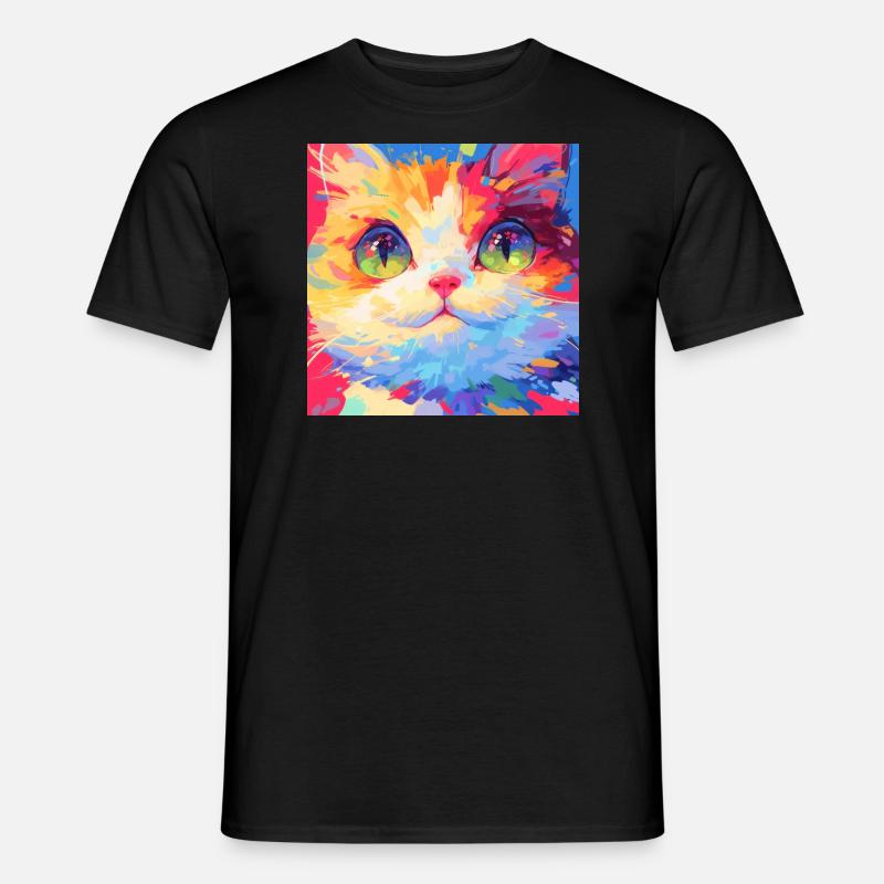 Katze, katzenmotiv - Männer T-Shirt - Schwarz