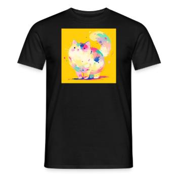 Chat, Motif De Chat - T-shirt homme - noir - Devant - AI Model Male 178 light (178cm)