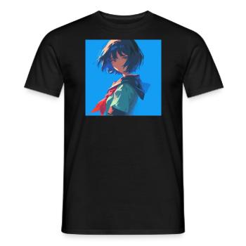 anime, schulmädchen, waifu, japan - Männer T-Shirt - Schwarz - Vorne - AI Model Male 178 light (178cm)