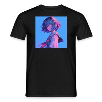 anime, schulmädchen, waifu, japan - Männer T-Shirt - Schwarz - Vorne - AI Model Male 178 light (178cm)
