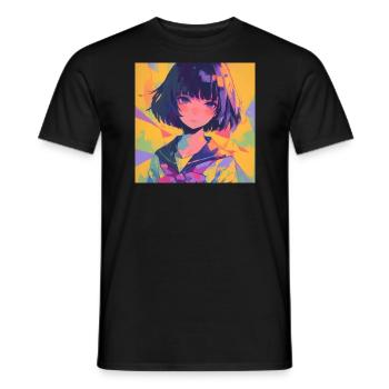 anime, schulmädchen, waifu, japan - Männer T-Shirt - Schwarz - Vorne - AI Model Male 178 light (178cm)