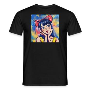 anime, retro waifu, japan - Männer T-Shirt - Schwarz - Vorne - AI Model Male 178 light (178cm)