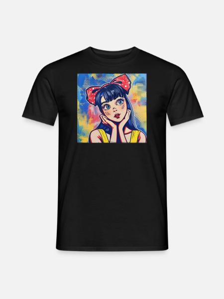 Anime, Retro Waifu, Japan - Men's T-Shirt - black