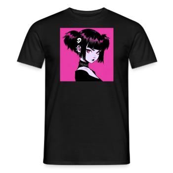 Anime, Gothic Girl, Waifu, Japan - Men's T-Shirt - black - Front - AI Model Male 178 light (178cm)