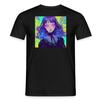 Anime, Gothic Girl, Waifu, Japan - Men's T-Shirt - black - Front - AI Model Male 178 light (178cm)