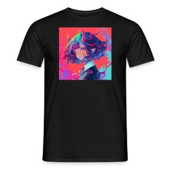 anime Demon, waifu - Männer T-Shirt - Schwarz - Vorne - AI Model Male 178 light (178cm)